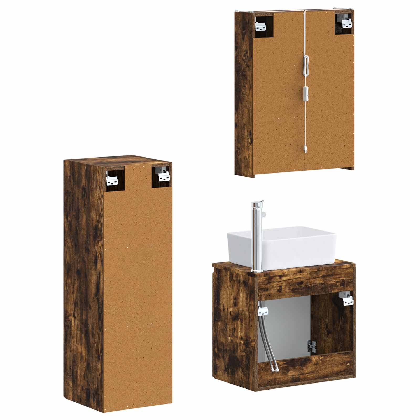 Set namještaja za kupaonicu 4 pcs Dimljeni hrast