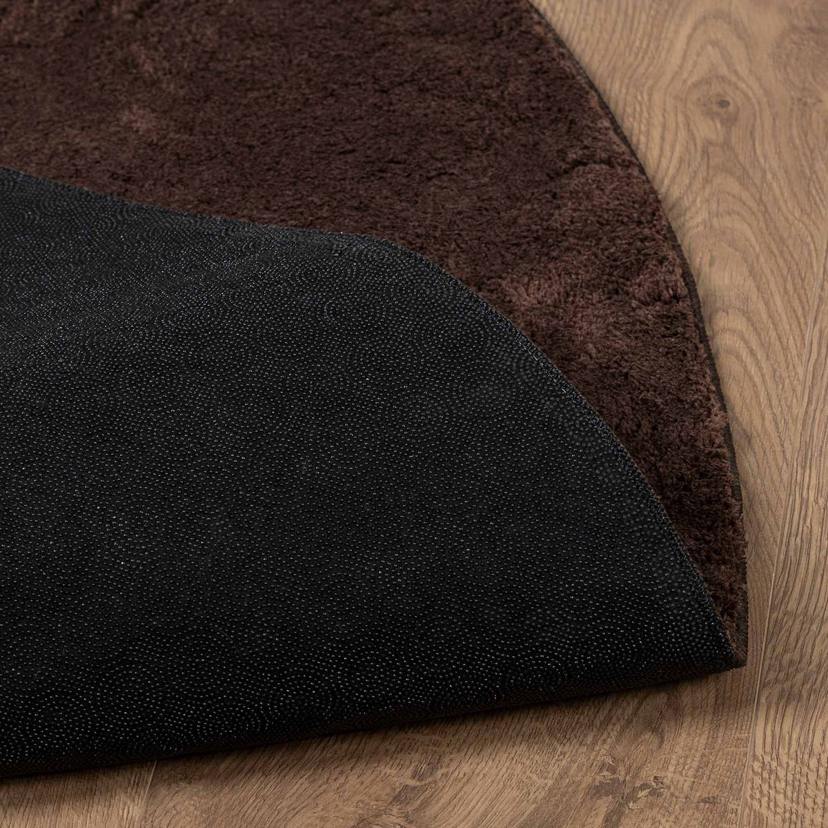 Srednje pahuljasti, mekana i periva prostirka HUARTE Smeđa Ø 80 CM