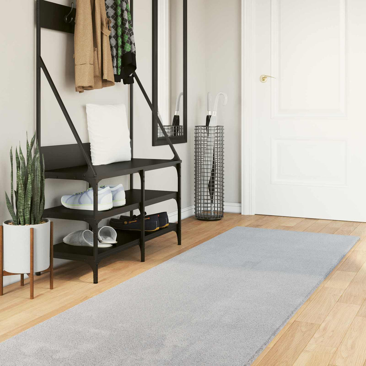 Tepih HUARTE Siva 80 x 400 cm 100% poliester Ravna