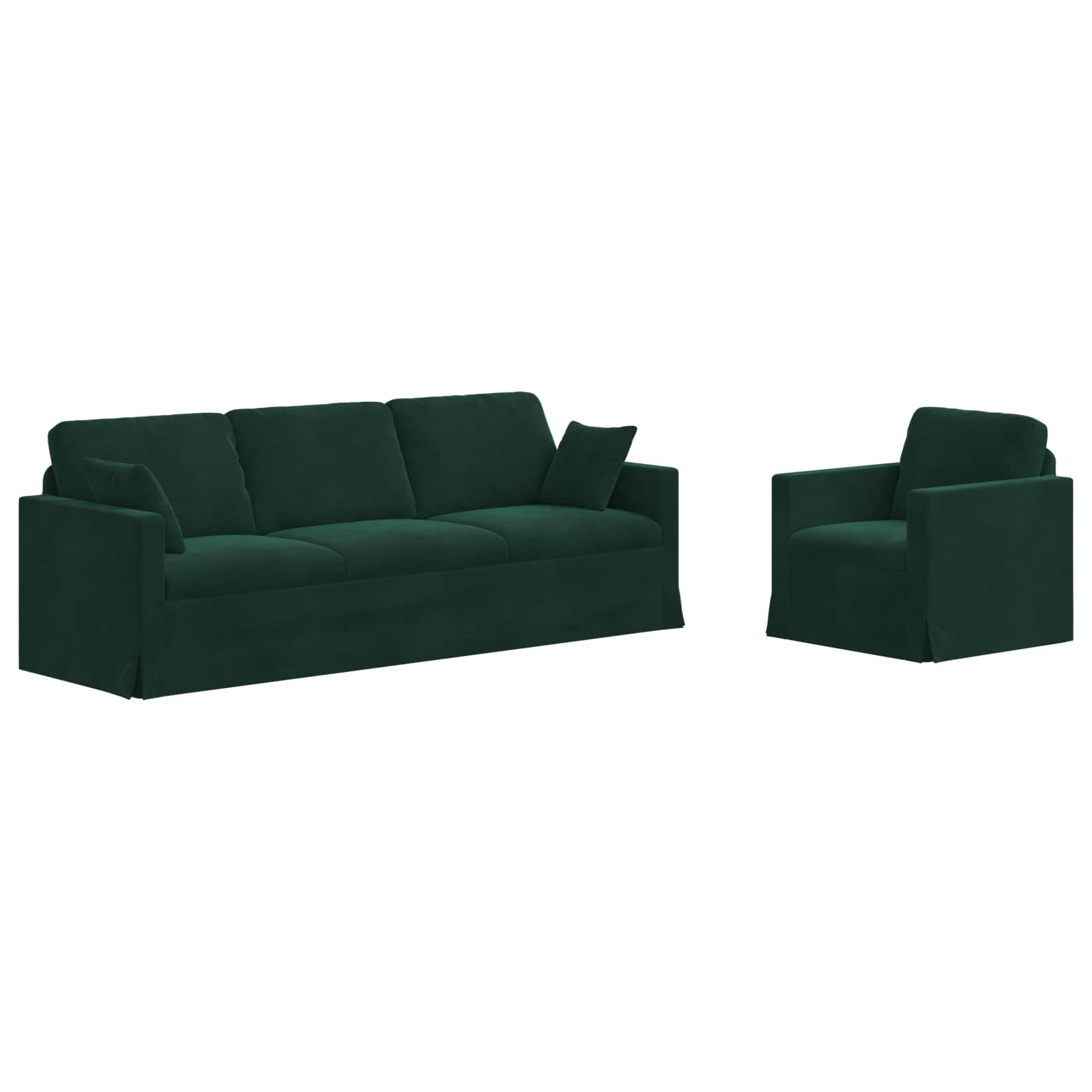 Set sofe 2 pcs Tamnozelena 228 x 78 x 80 cm Baršun