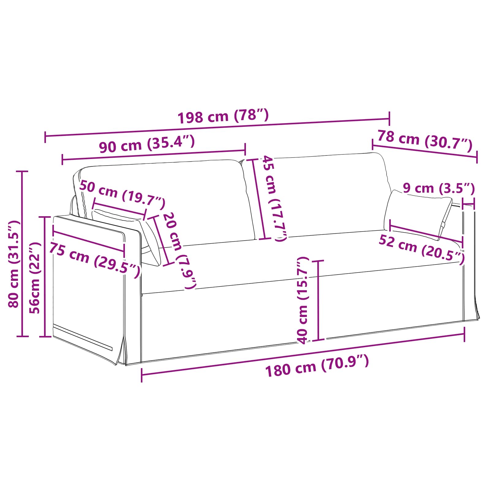 Sofa Sivo-smeđa 158 x 78 x 80 cm tkanina