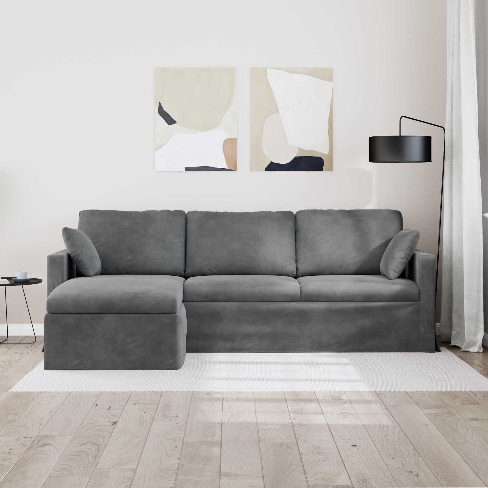 Sofa Tamno siva 228 x 134 x 80 cm Baršun