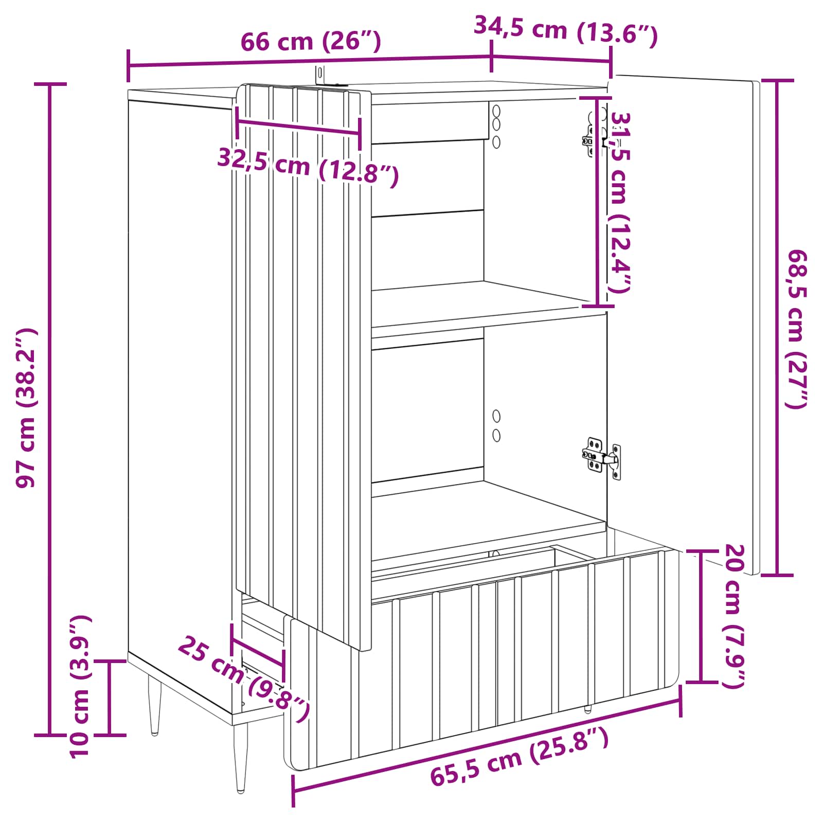 Kreveta s ladicama Bijela 66 x 34,5 x 97 cm Konstruirano drvo