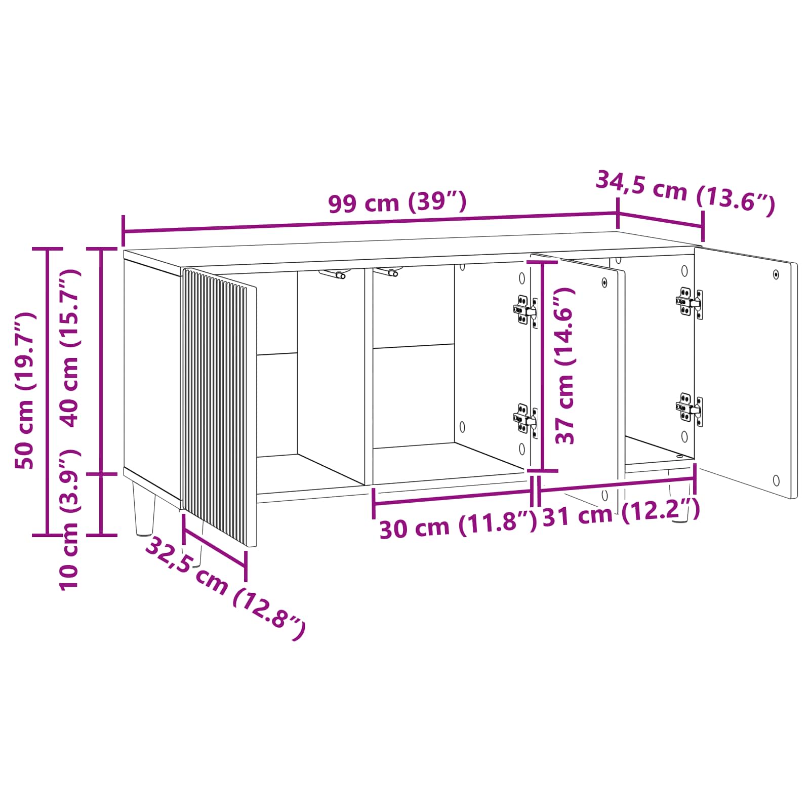 TV ormar Bijela visokog sjaja 99 x 34,5 x 50 cm