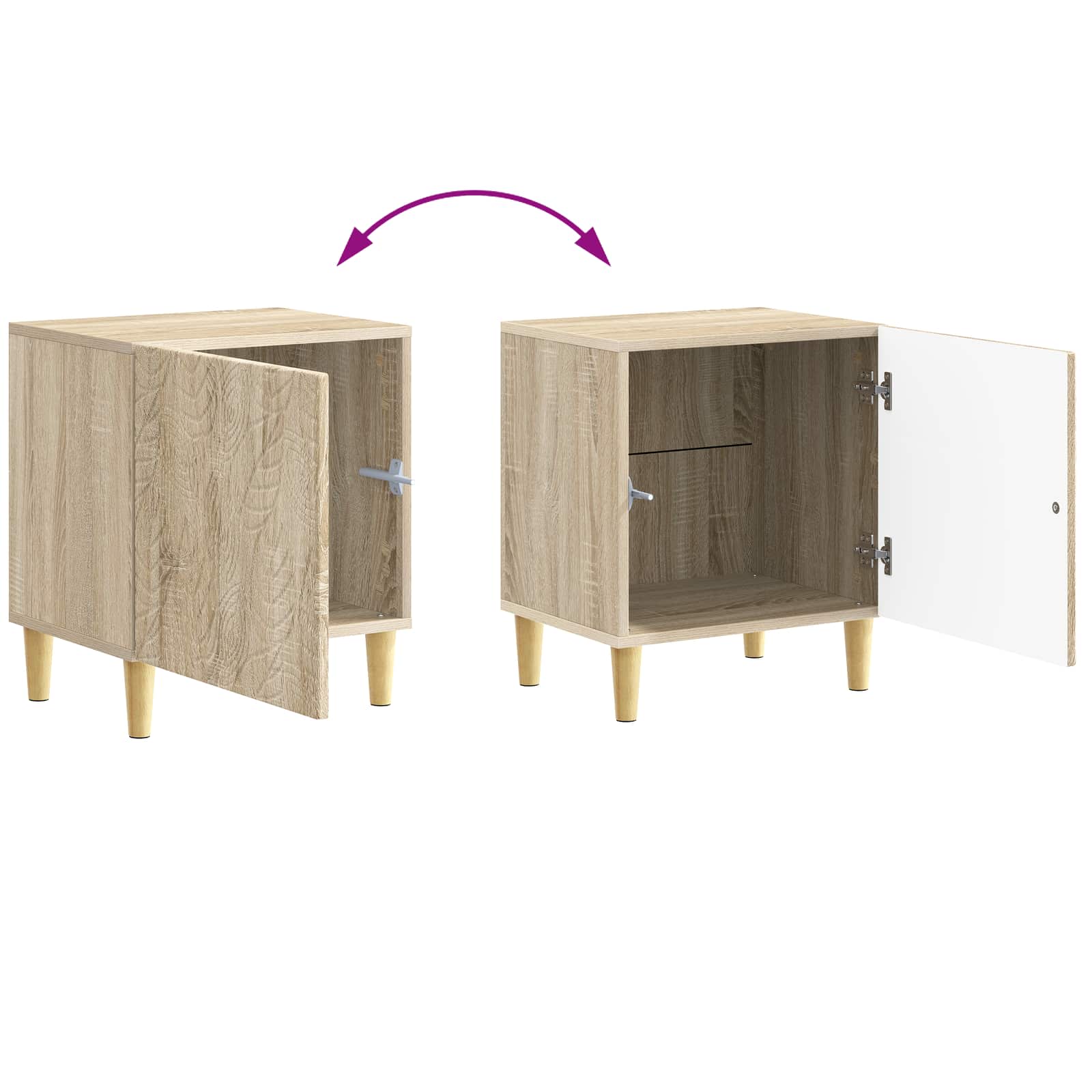 Noćni ormarić 2 pcs Hrast sonoma 43 x 34,5 x 50 cm