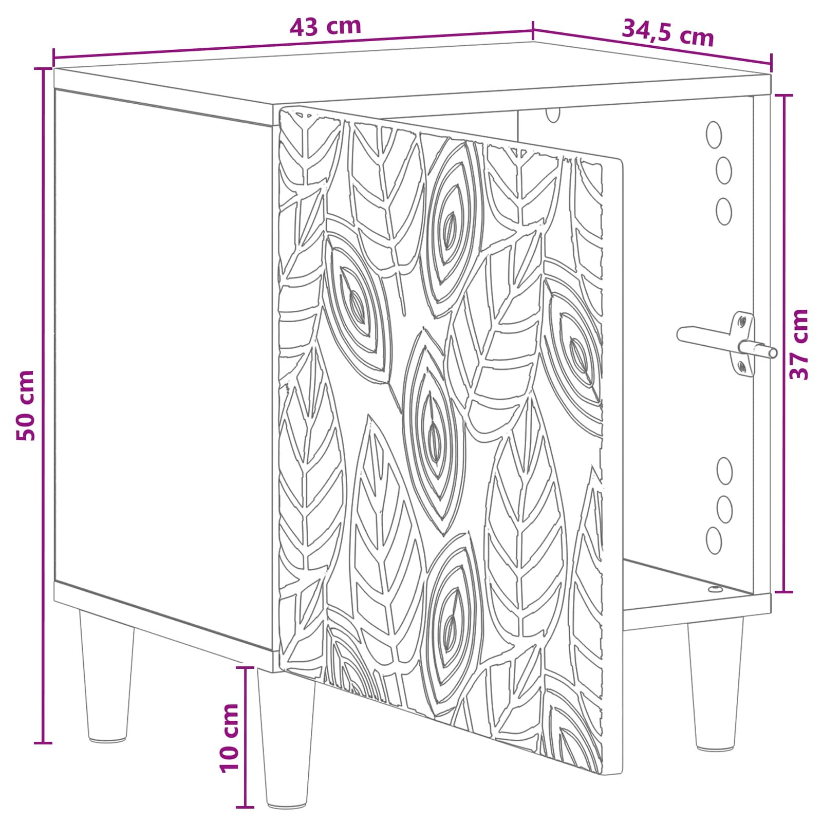 Noćni ormarić 2 pcs Hrast sonoma 43 x 34,5 x 50 cm