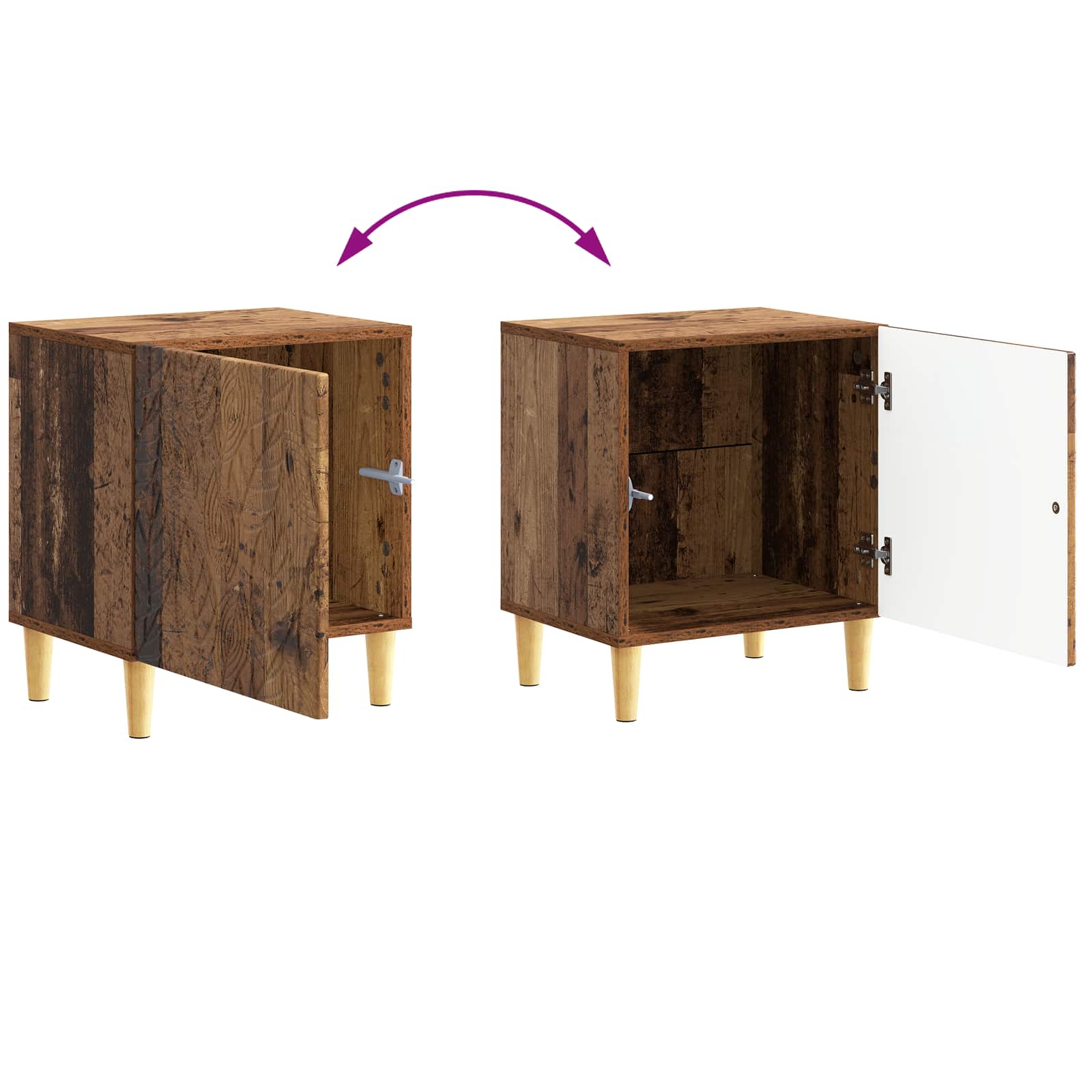 Noćni ormarić 2 pcs Staro drvo 43 x 34,5 x 50 cm
