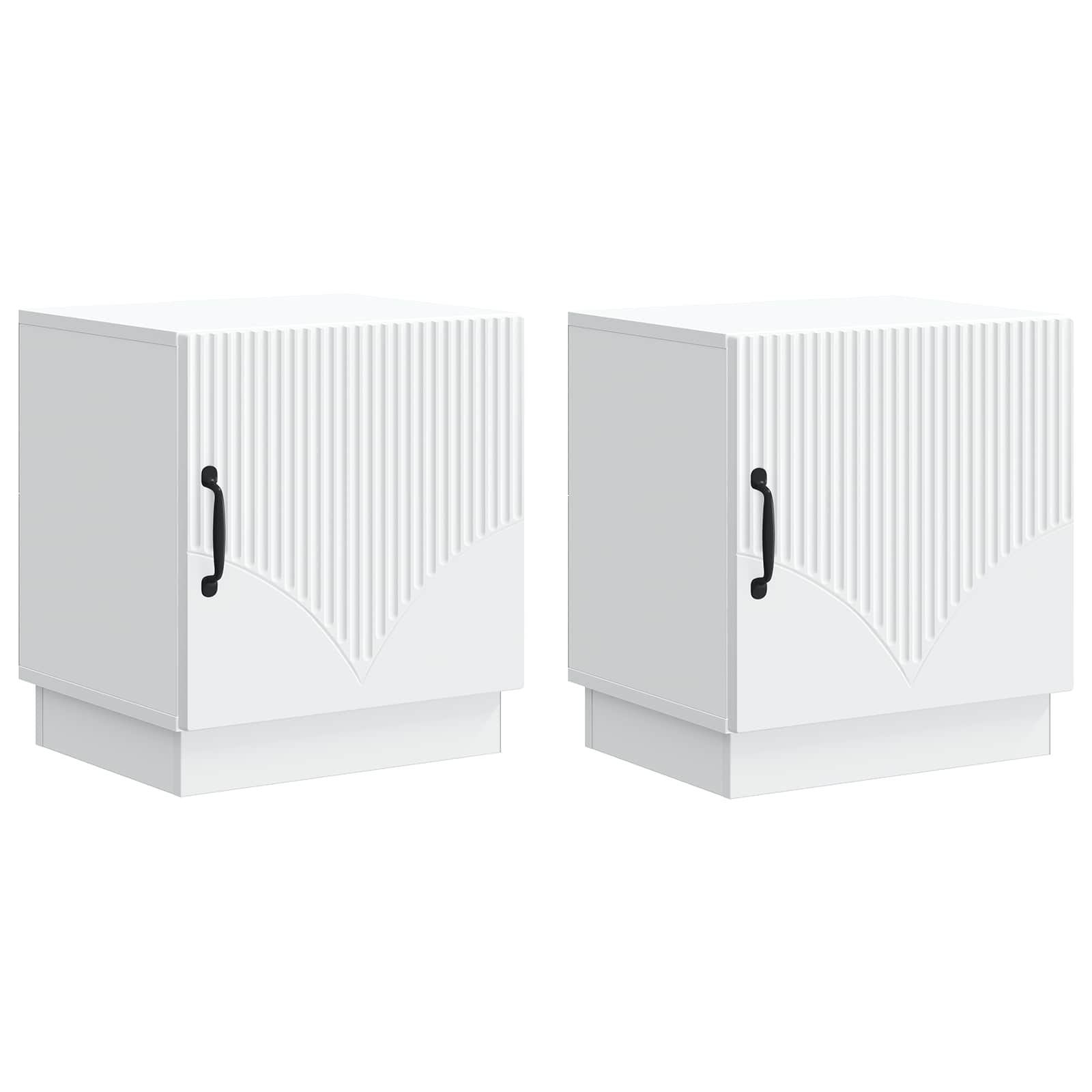 Noćni ormarić 2 pcs Bijela 43 x 34,5 x 47 cm Konstruirano drvo