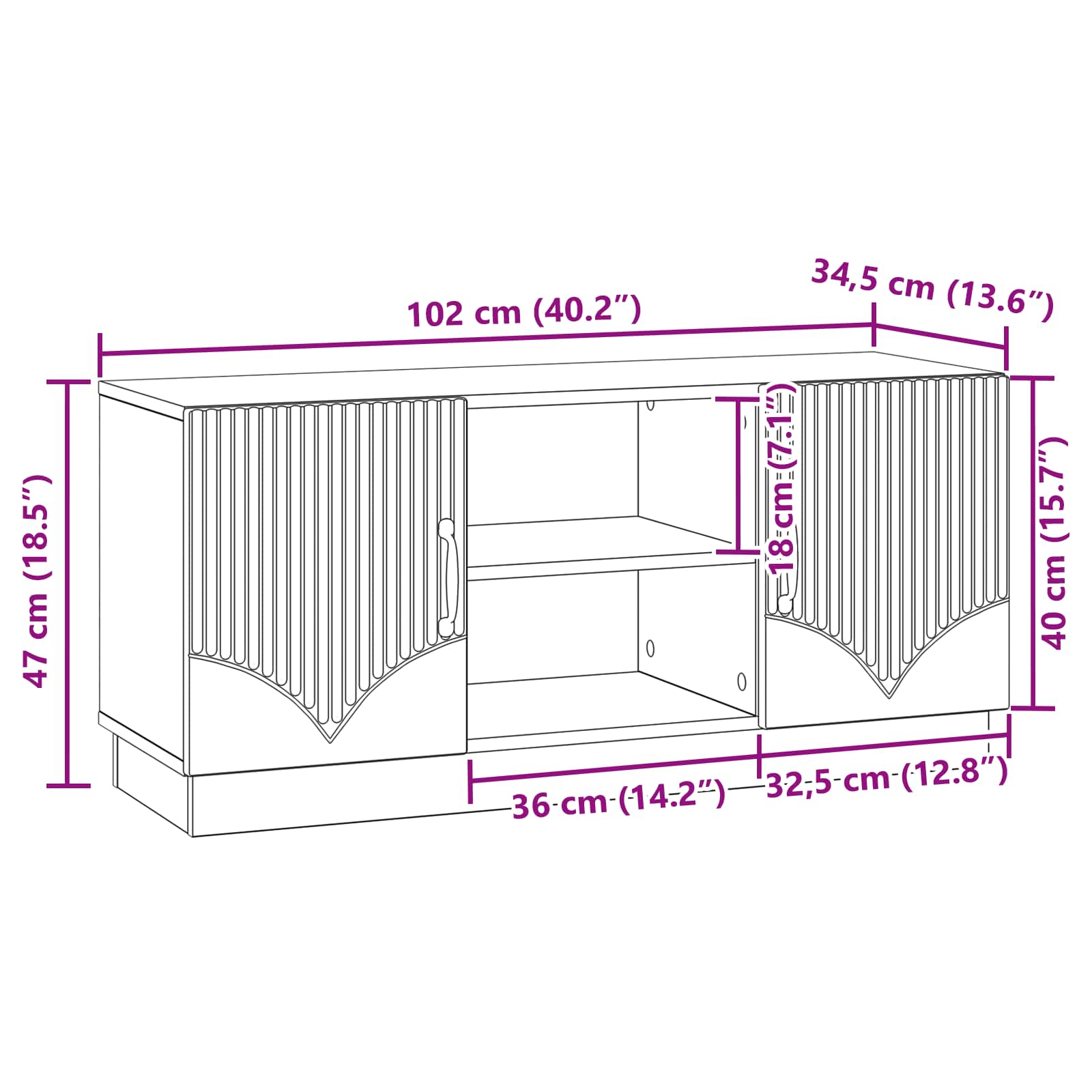 TV ormar Bijela 102 x 34,5 x 47 cm Konstruirano drvo