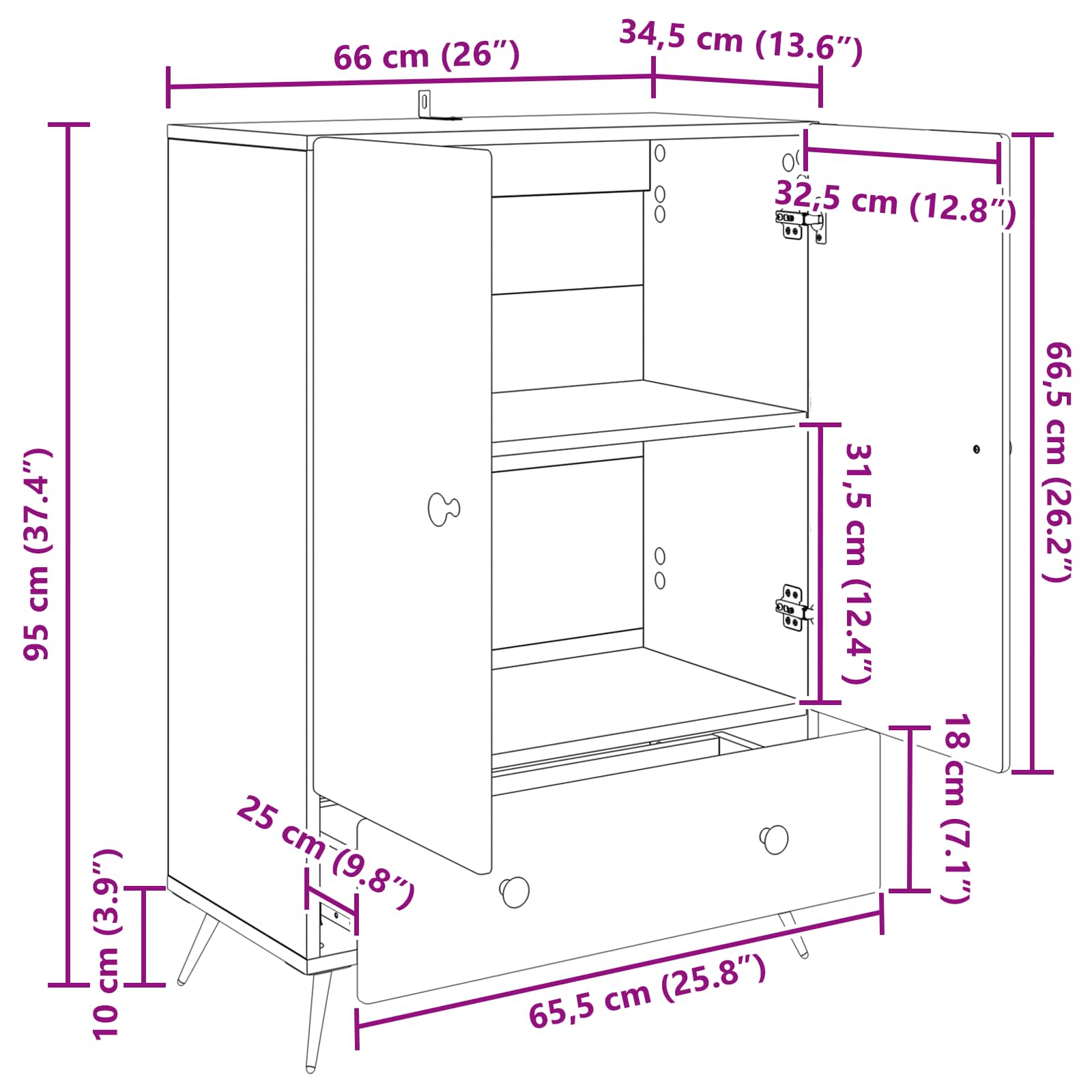 Kreveta s ladicama Bijela 66 x 34,5 x 95 cm Konstruirano drvo