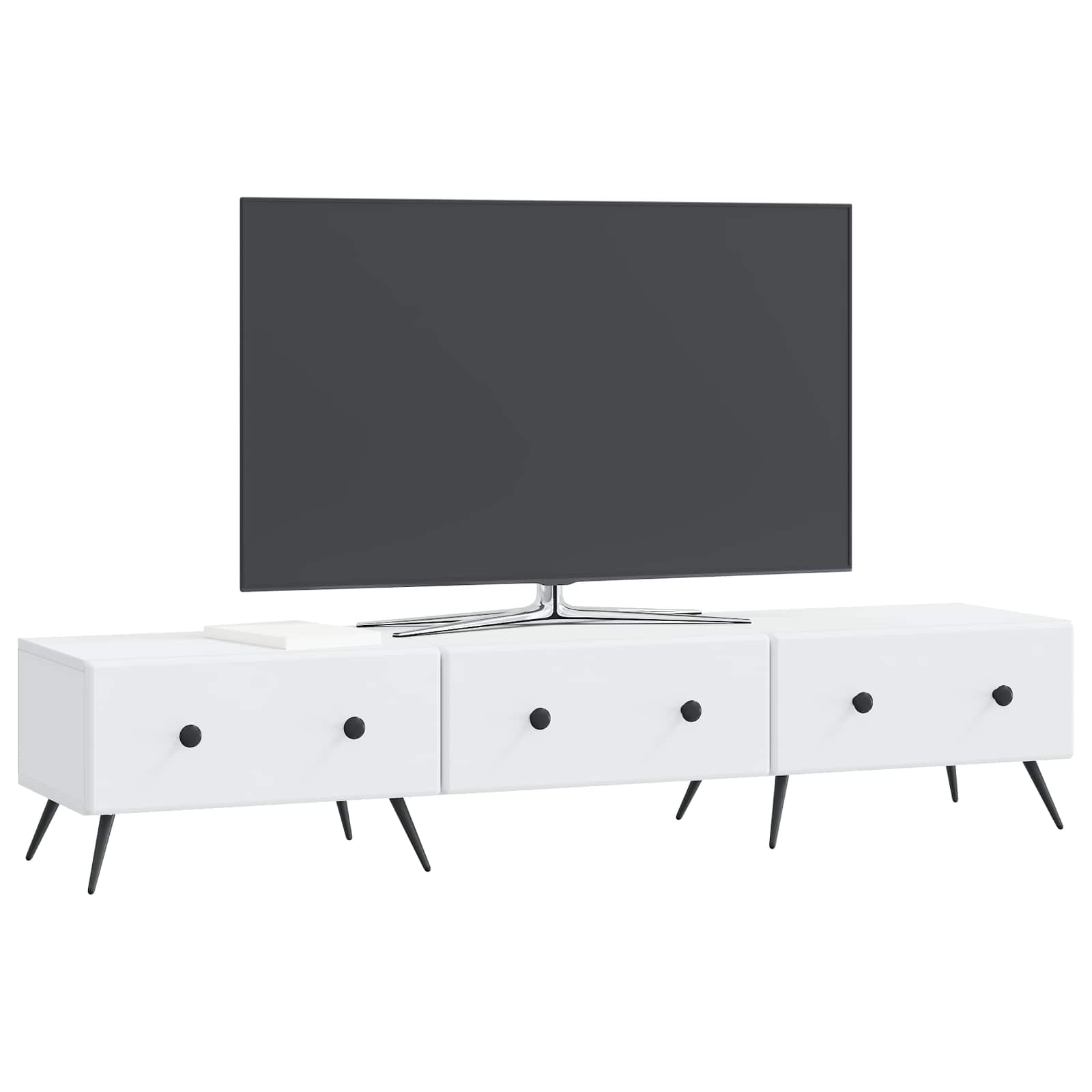 TV ormar s ladicama Bijela 147 x 34,5 x 30 cm Konstruirano drvo
