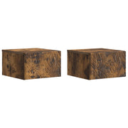 Stolna montirana na zid 2 pcs Dimljeni hrast 34,5 x 33 x 20 cm