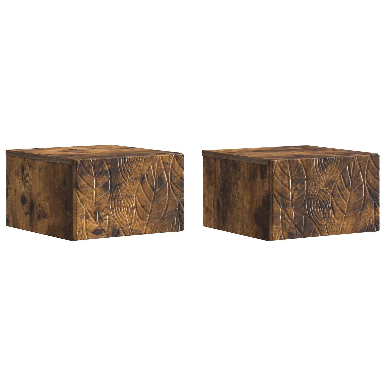 Stolna montirana na zid 2 pcs Dimljeni hrast 34,5 x 33 x 20 cm
