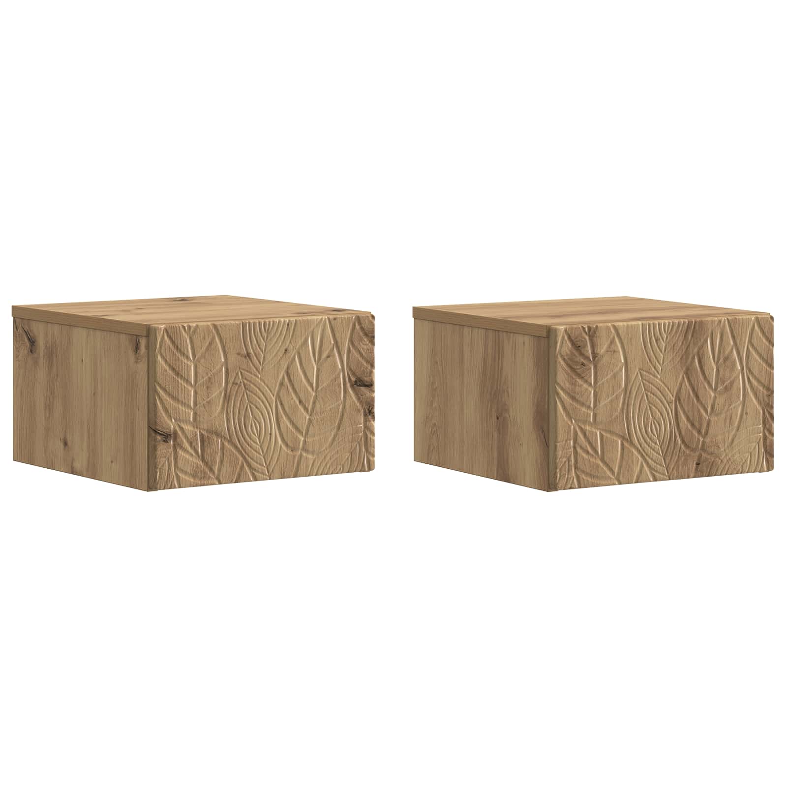 Noćni ormarić za montažu na zid 2 pcs Hrast artisan