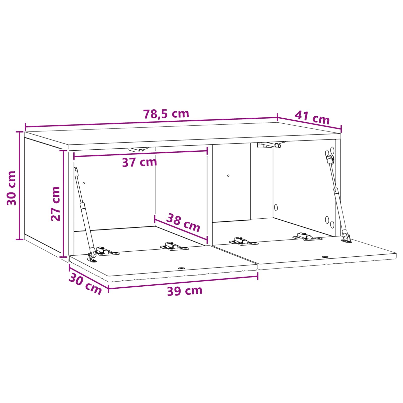 TV ormar za zid 78,5 x 31 cm Hrast artisan Konstruirano drvo