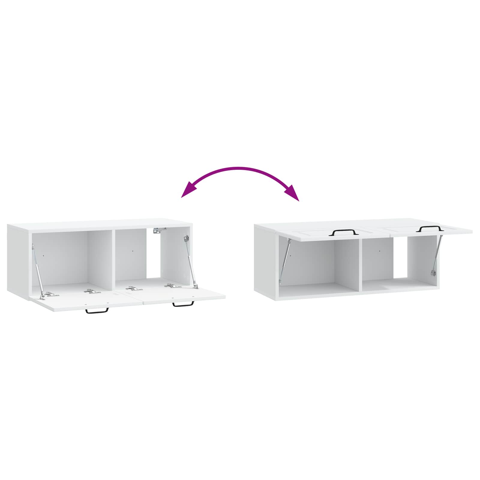 TV ormar za zid Bijela 78,5 x 31 x 30 cm Konstruirano drvo