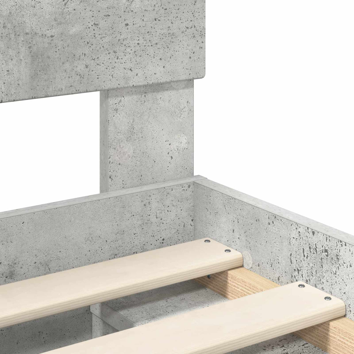 Krevetna konstrukcija s ladicama Betonska siva 135 x 190 cm Hladna bijela