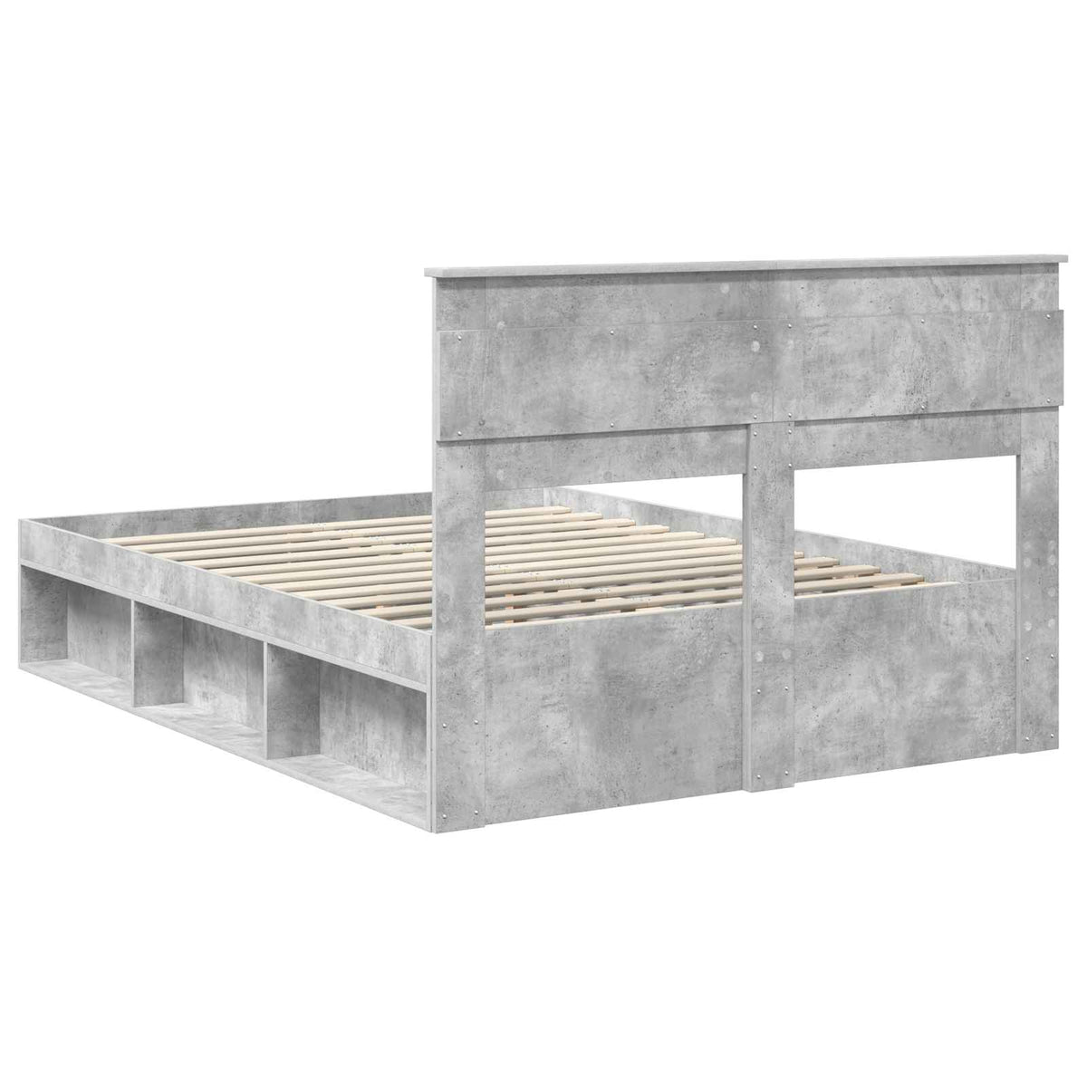 Krevetna konstrukcija Jednobojno Betonska siva 150 x 200 cm