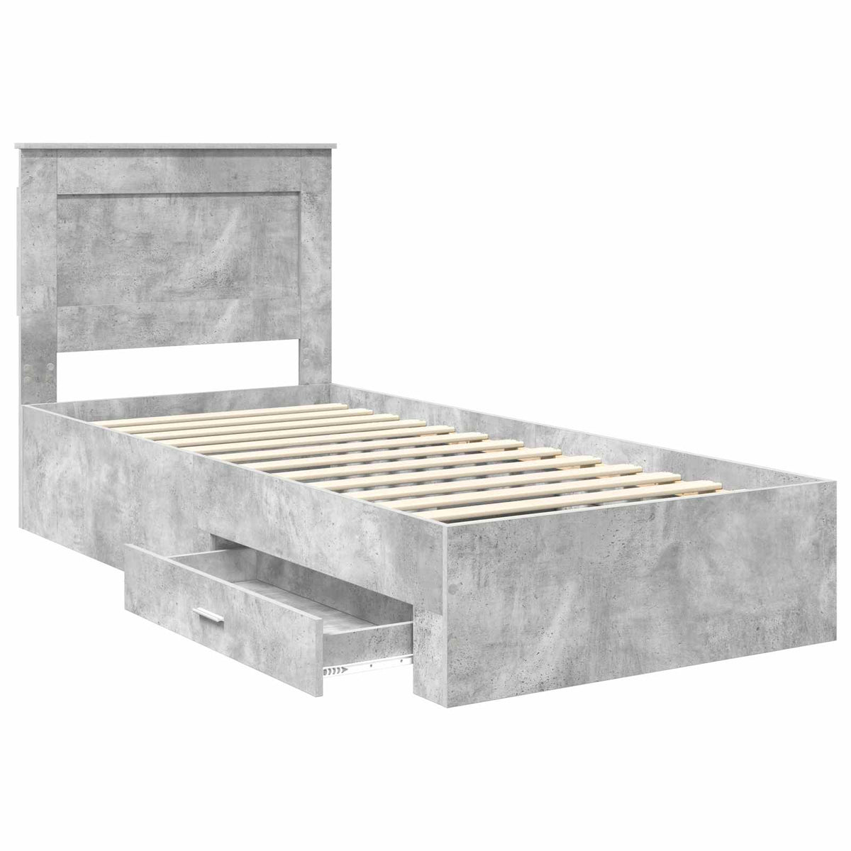 Krevetna konstrukcija s ladicama Betonski sivi 100 x 200 cm
