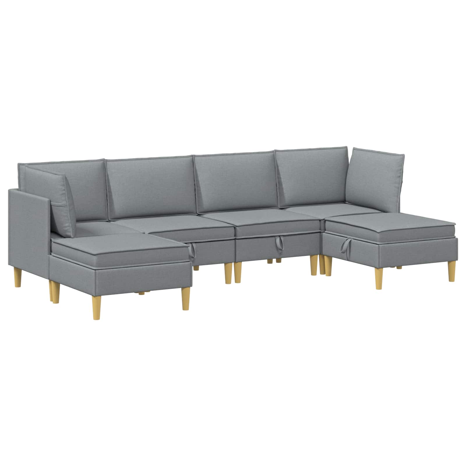 Modularni set sofe sa skladištem 6 pcs Svjetlosiva Tkanina