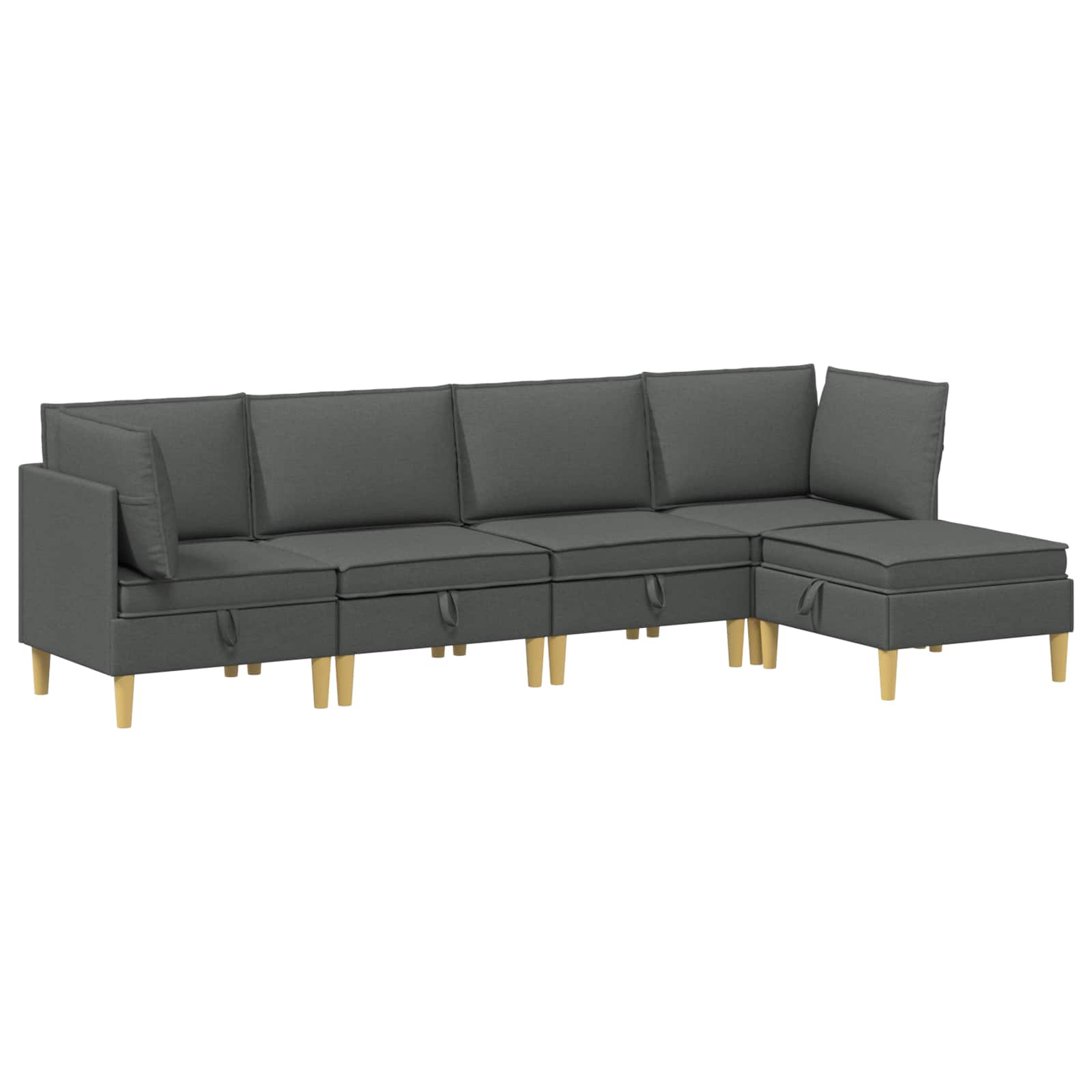 Modularni set sofe sa skladištem 5 pcs Tamnosiva Tkanina