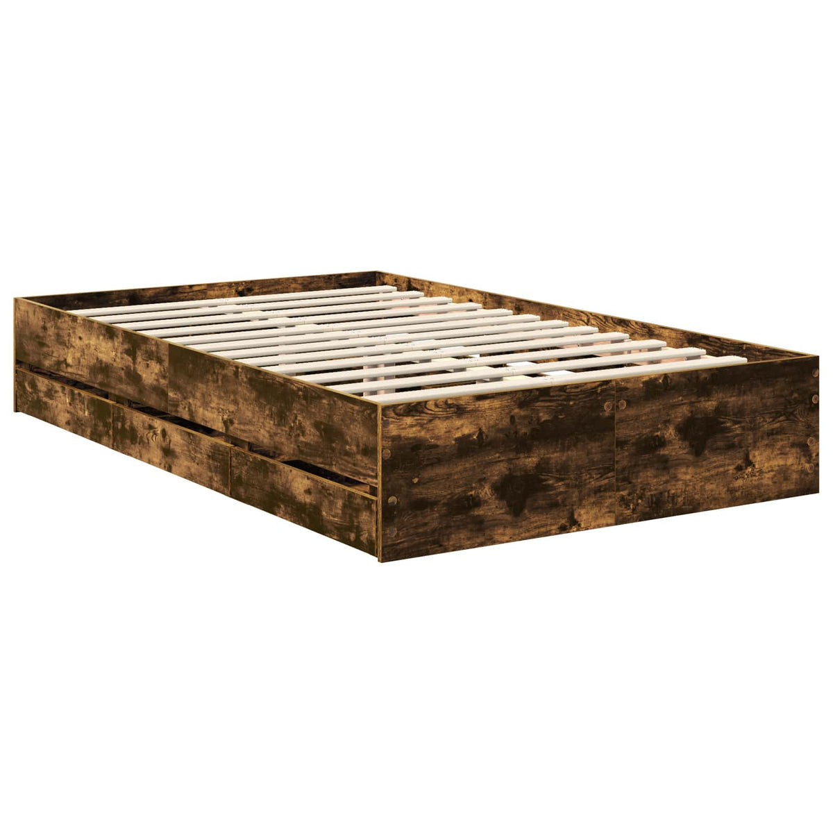 Krevetna konstrukcija s ladicama Dimljeni hrast 120 x 200 cm Smeđa 210 x 123 x 90 cm
