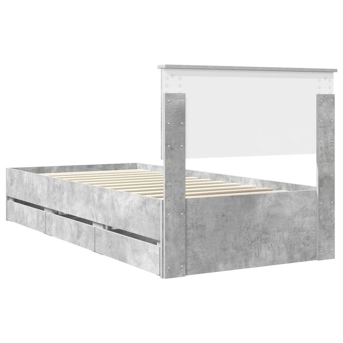Krevetna konstrukcija s ladicama Betonski sivi 90 x 200 cm Siva 210 x 93 x 90 cm