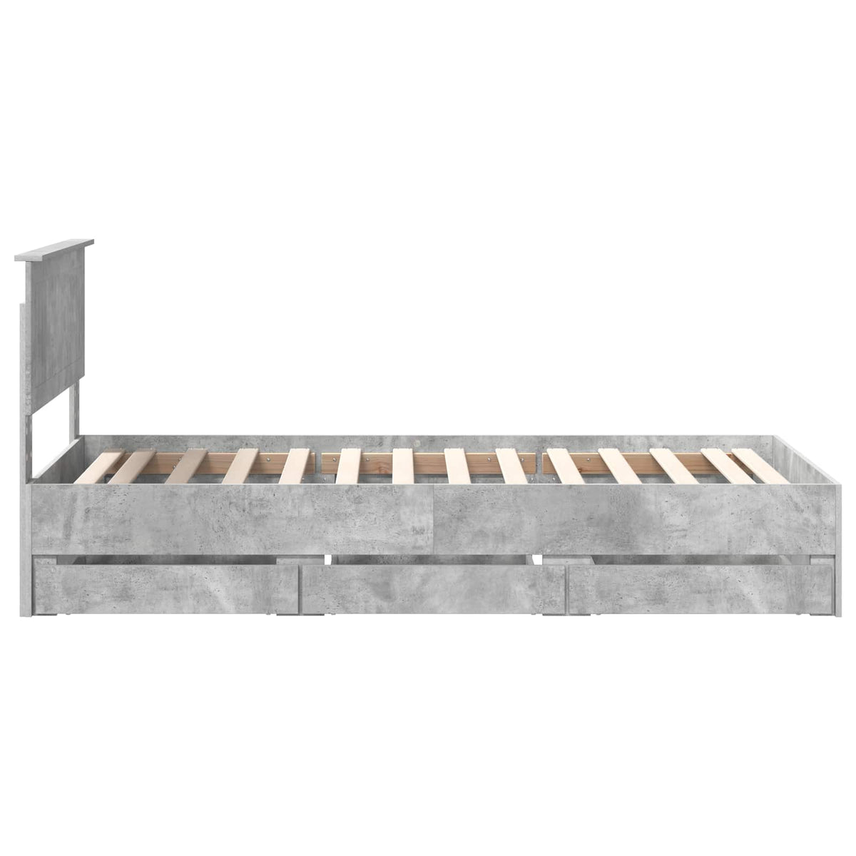 Krevetna konstrukcija s ladicama Betonski sivi 90 x 200 cm Siva 210 x 93 x 90 cm