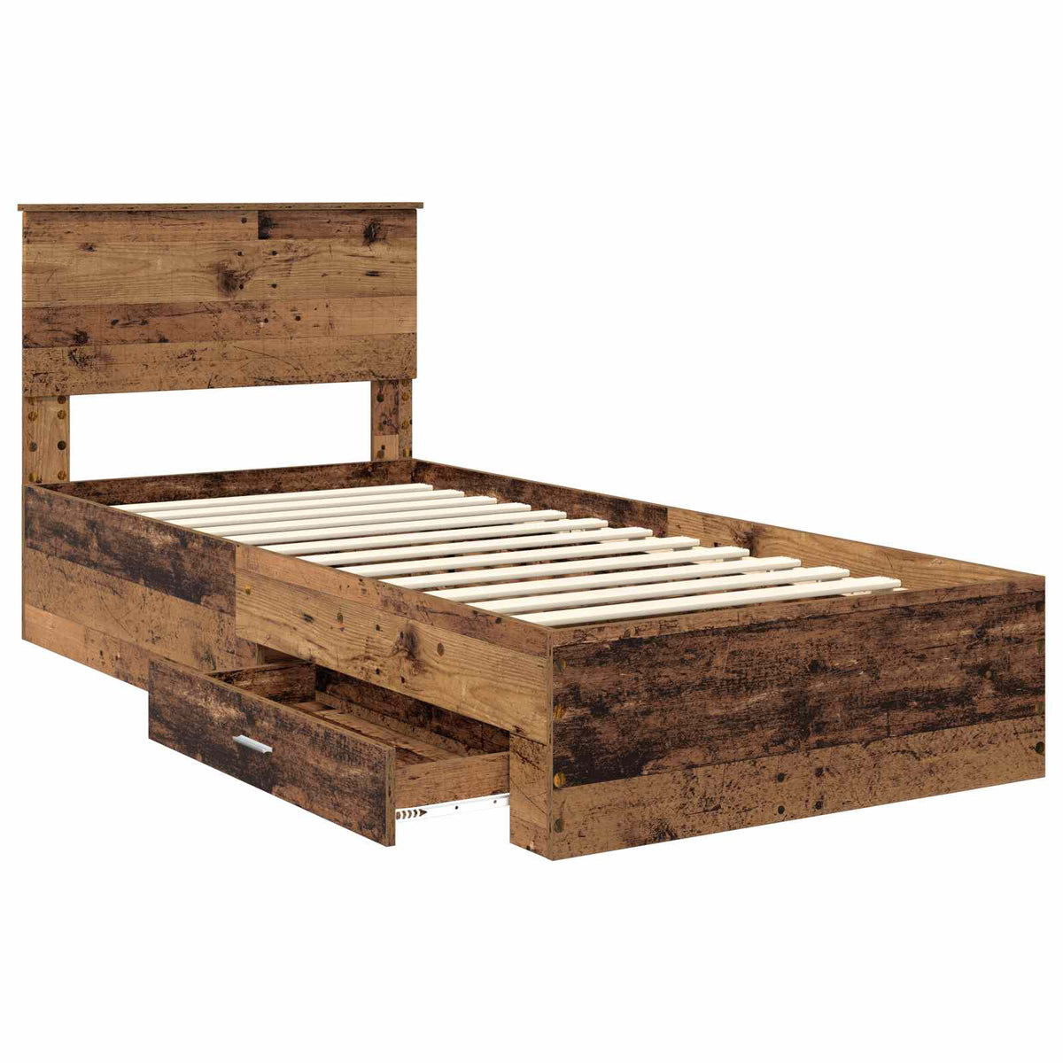 Krevetna konstrukcija Staro drvo 90 x 200 cm Konstruirano drvo Smeđa 210 x 93 x 90 cm