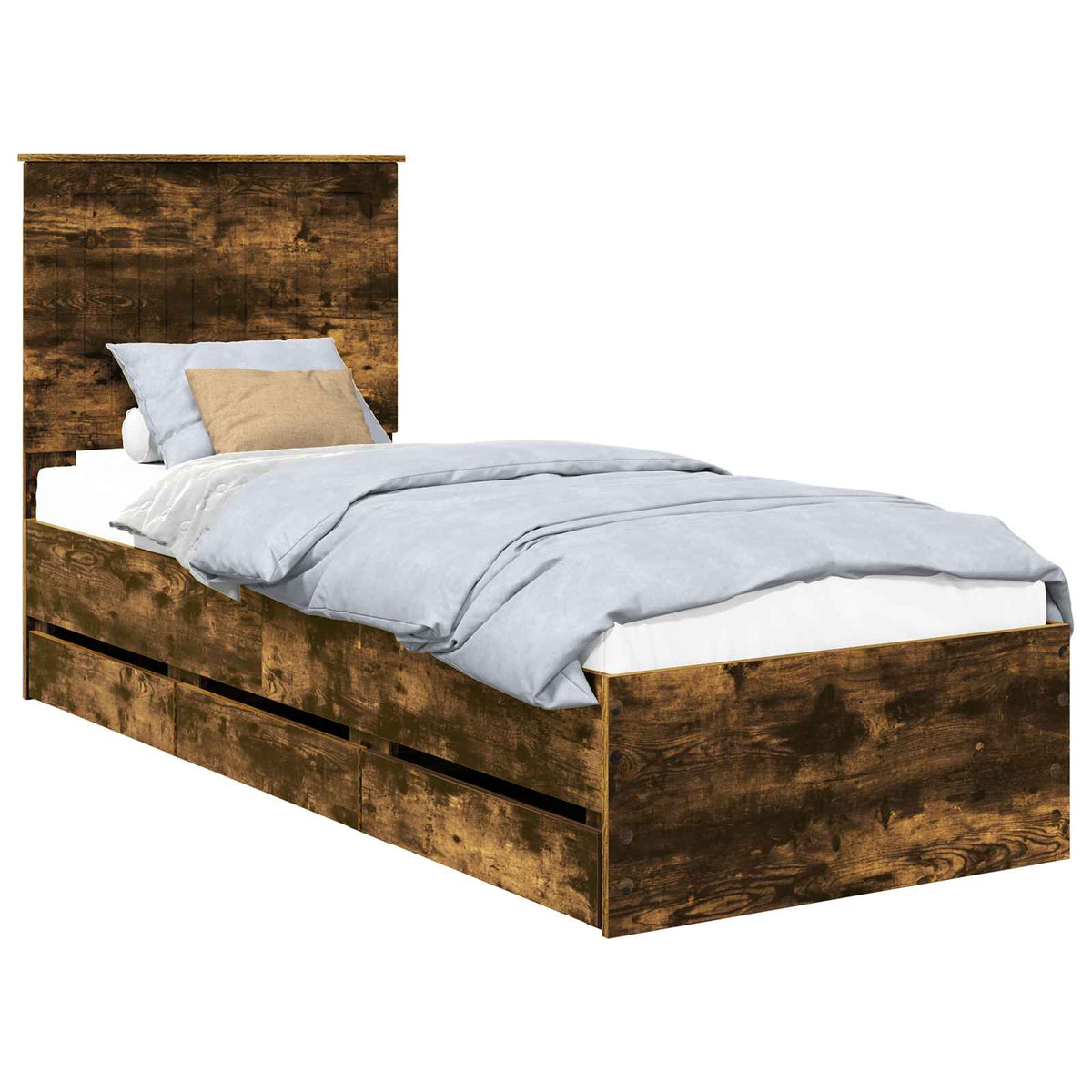 Krevetna konstrukcija s ladicama Dimljeni hrast 75 x 190 cm Smeđa 200 x 78 x 100 cm