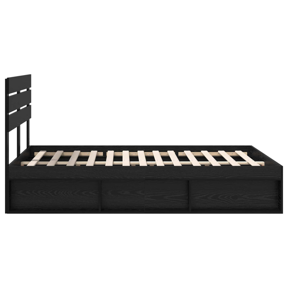 Krevetna konstrukcija Crna 150 x 200 cm Čvrsto borovo drvo