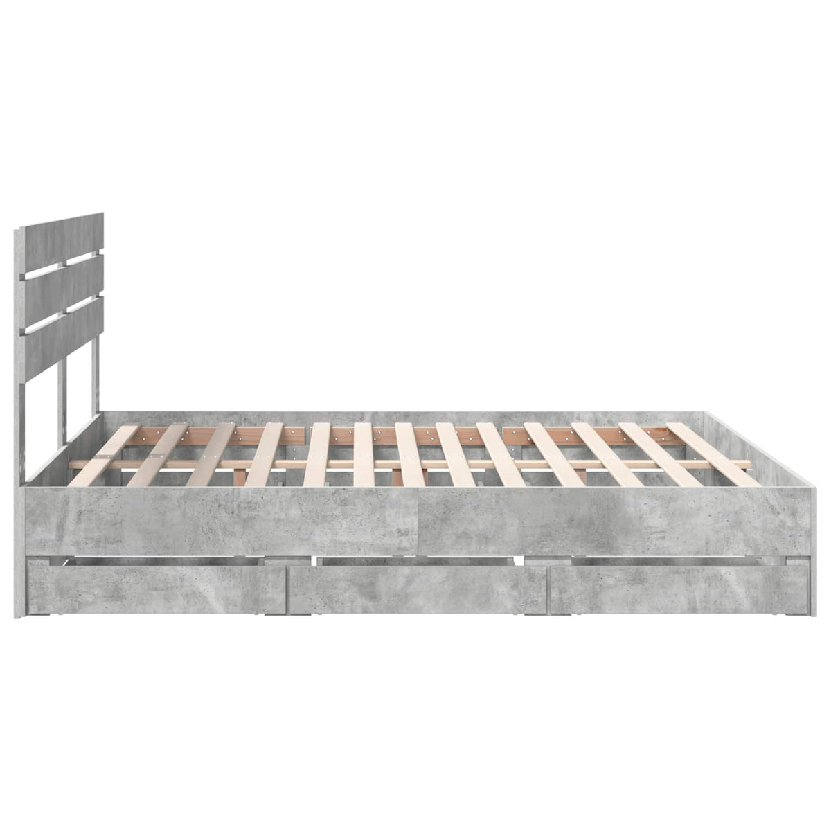 Krevetna konstrukcija s ladicama Betonski sivi 200 x 200 cm Siva 206 x 203 x 100 cm