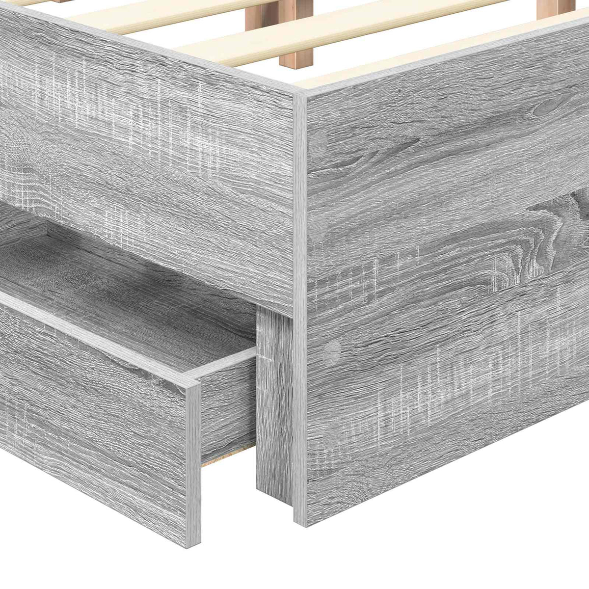 Krevetna konstrukcija Siva Sonoma 200 x 200 cm Inženjersko Drvo 206 x 203 x 100 cm