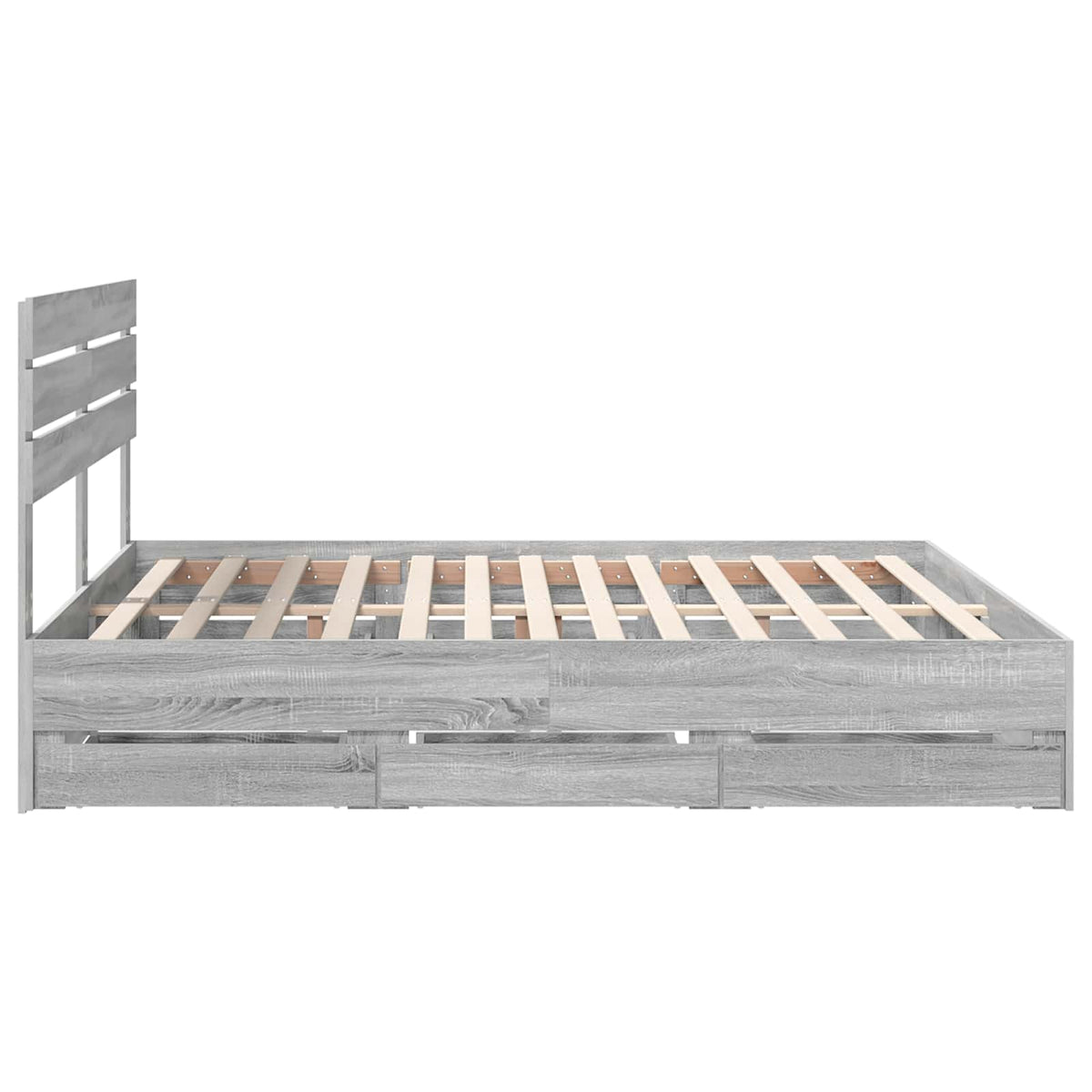 Krevetna konstrukcija Siva Sonoma 200 x 200 cm Inženjersko Drvo 206 x 203 x 100 cm