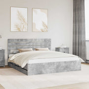 Krevetna konstrukcija s ladicama Betonski sivi 180 x 200 cm Siva 206 x 183 x 100 cm