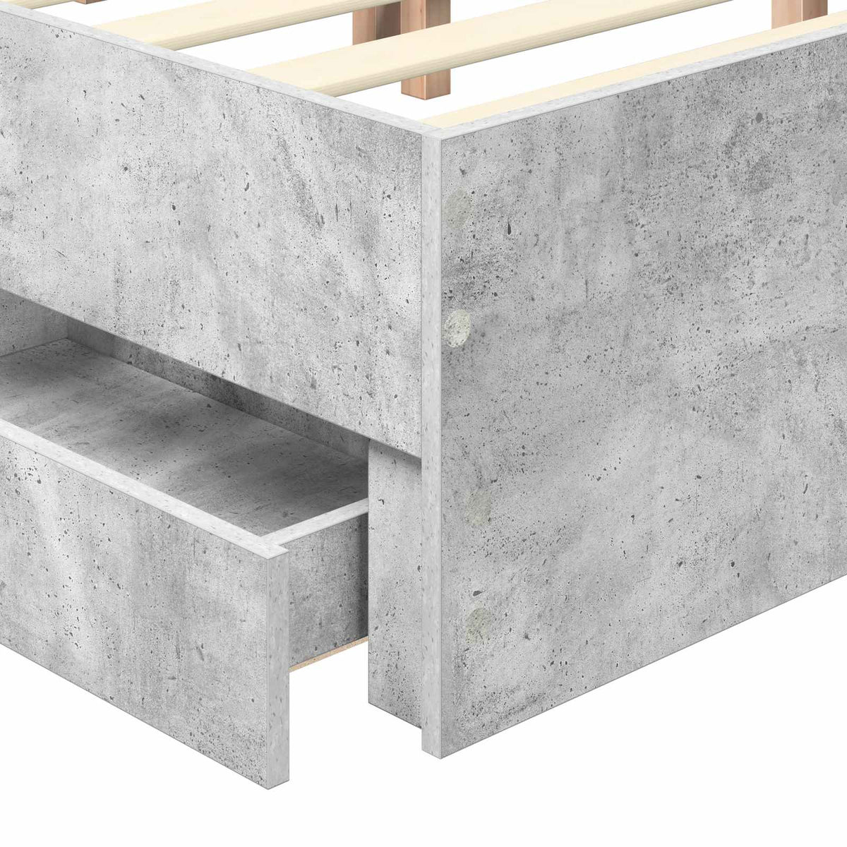Krevetna konstrukcija s ladicama Betonski sivi 135 x 190 cm Siva 196 x 138 x 100 cm