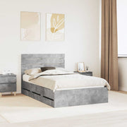 Krevetna konstrukcija s ladicama Betonski sivi 135 x 190 cm Siva 196 x 138 x 100 cm