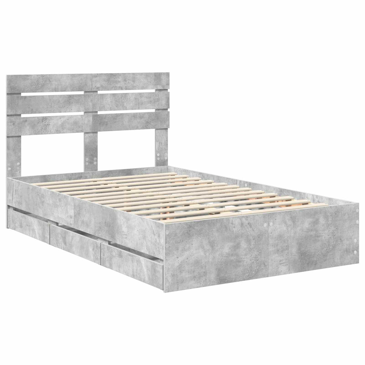 Krevetna konstrukcija s ladicama Betonski sivi 135 x 190 cm Siva 196 x 138 x 100 cm