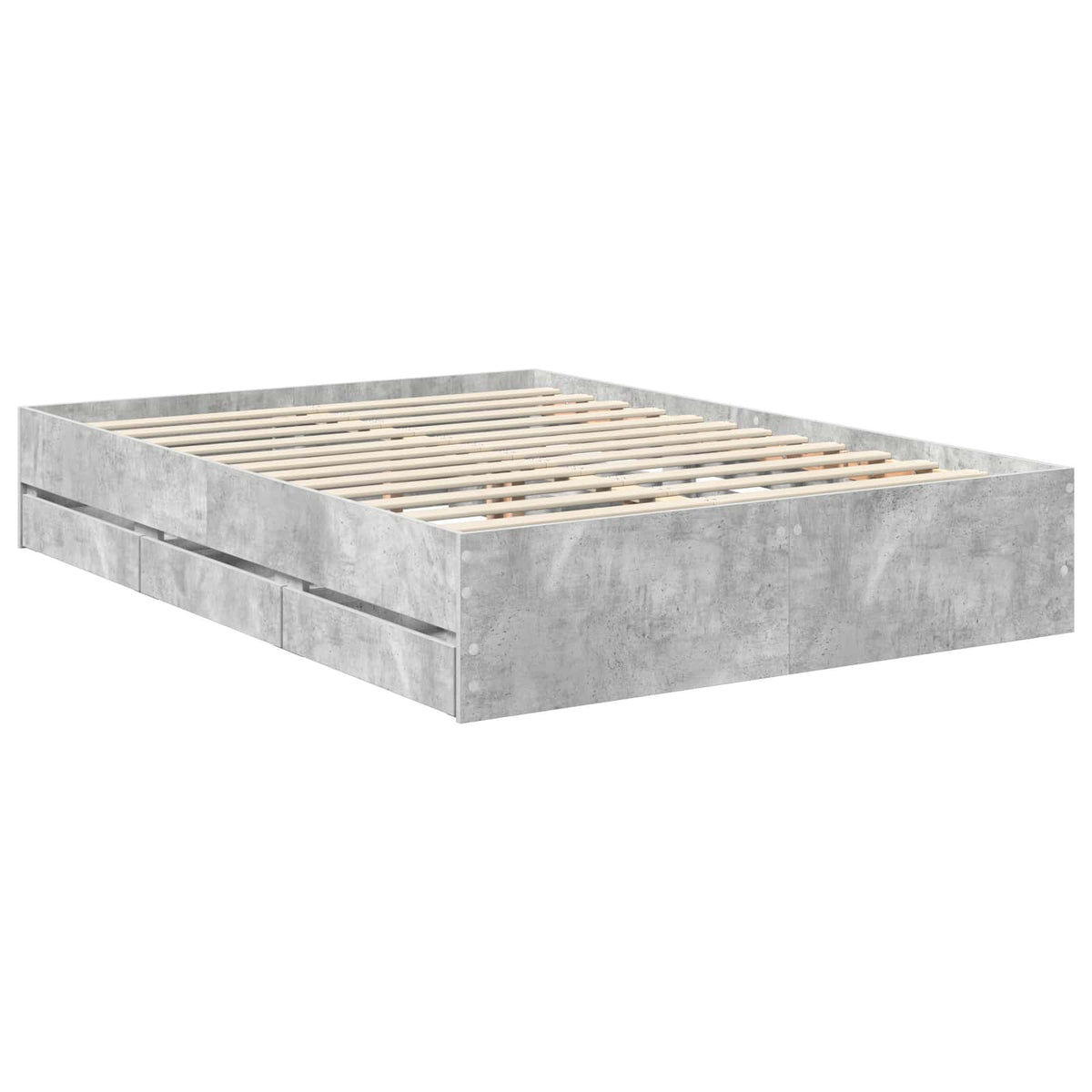 Krevetna konstrukcija s ladicama Betonski sivi 135 x 190 cm Siva 196 x 138 x 100 cm