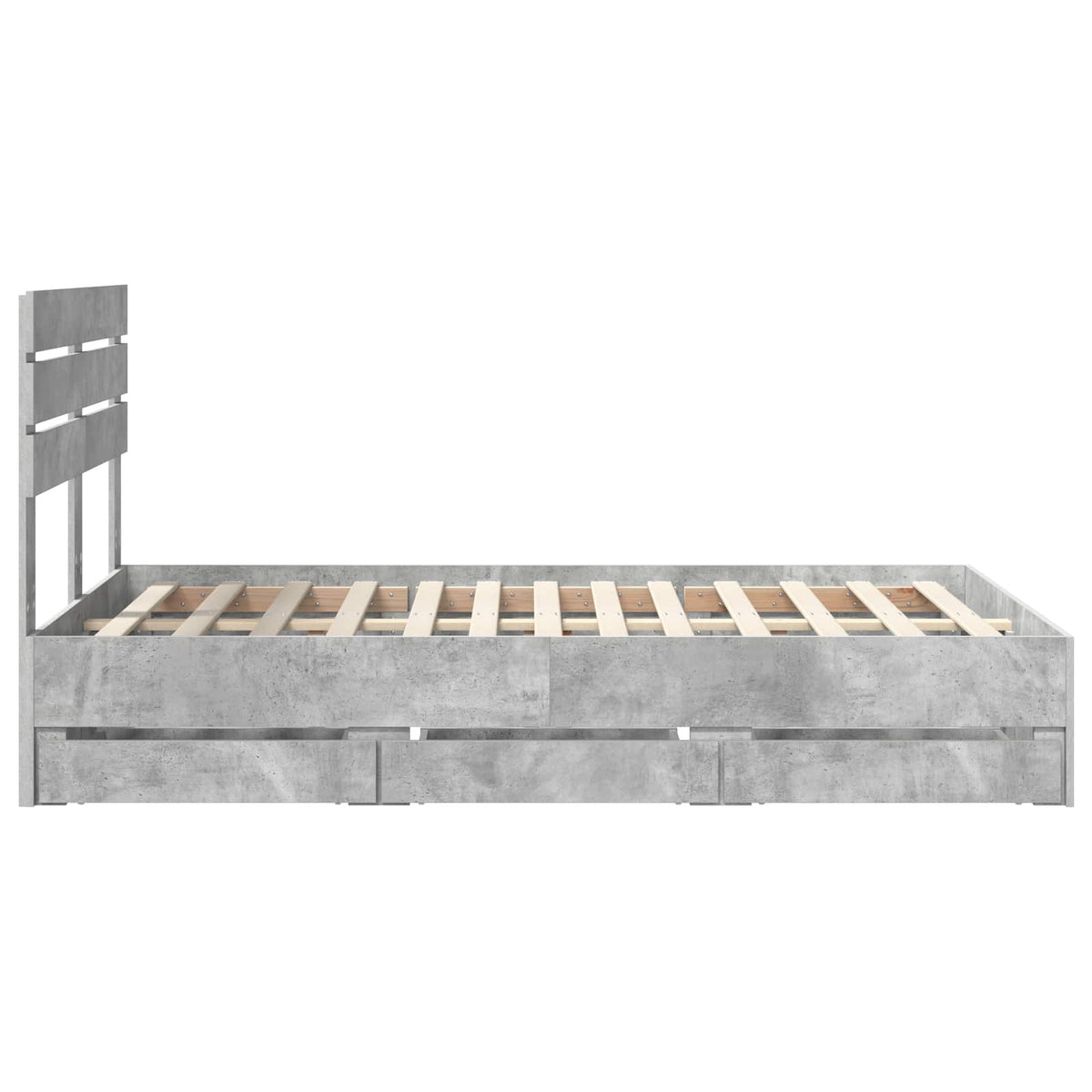Krevetna konstrukcija s ladicama Betonski sivi 135 x 190 cm Siva 196 x 138 x 100 cm