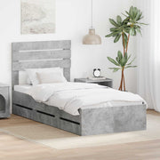 Krevetna konstrukcija s ladicama Betonski sivi 90 x 190 cm Siva 196 x 93 x 100 cm