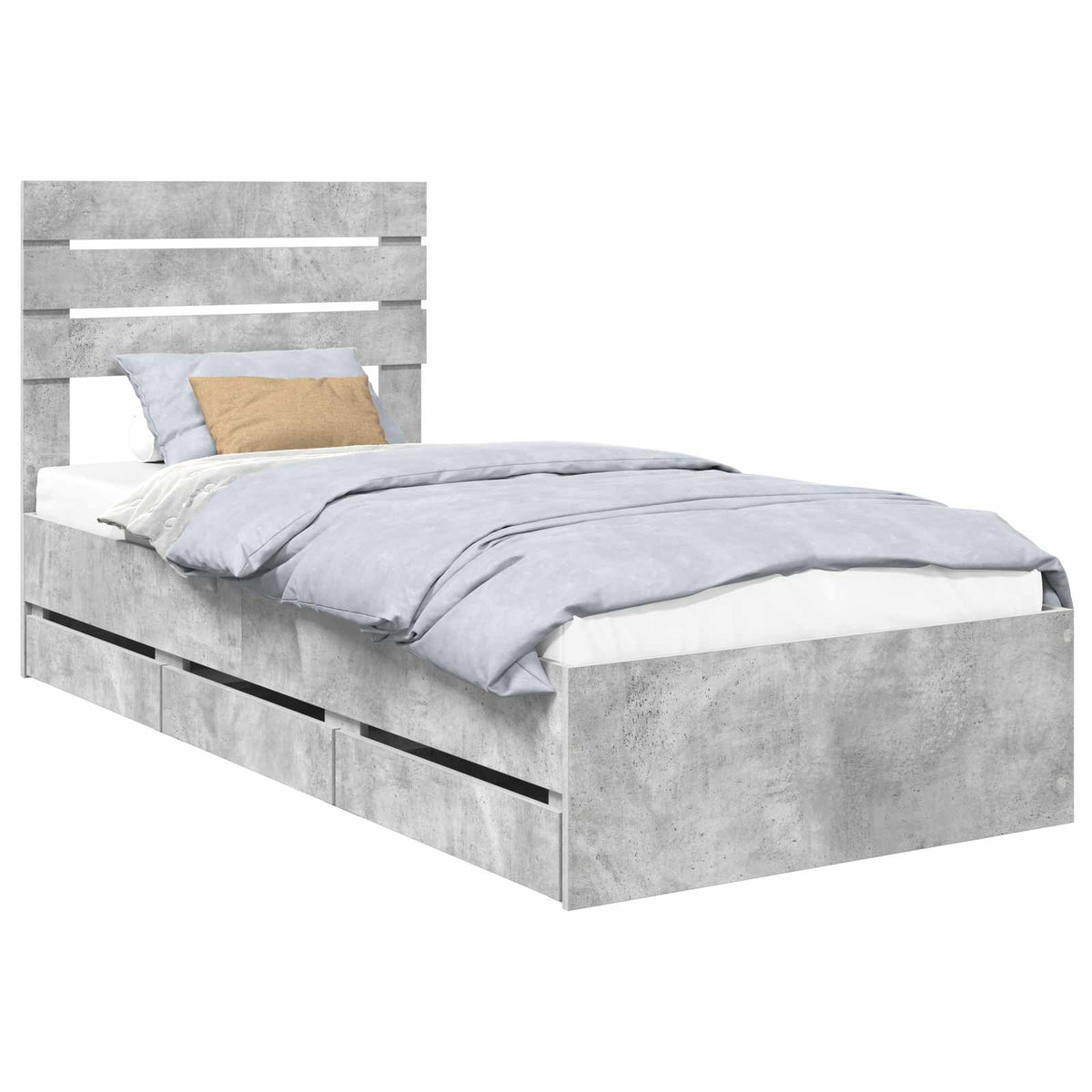 Krevetna konstrukcija s ladicama Betonski sivi 90 x 190 cm Siva 196 x 93 x 100 cm