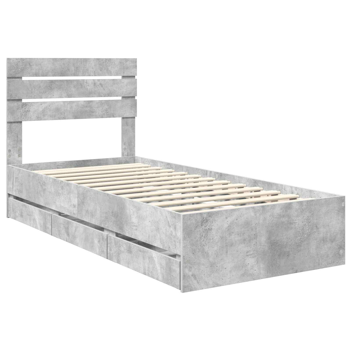 Krevetna konstrukcija s ladicama Betonski sivi 90 x 190 cm Siva 196 x 93 x 100 cm