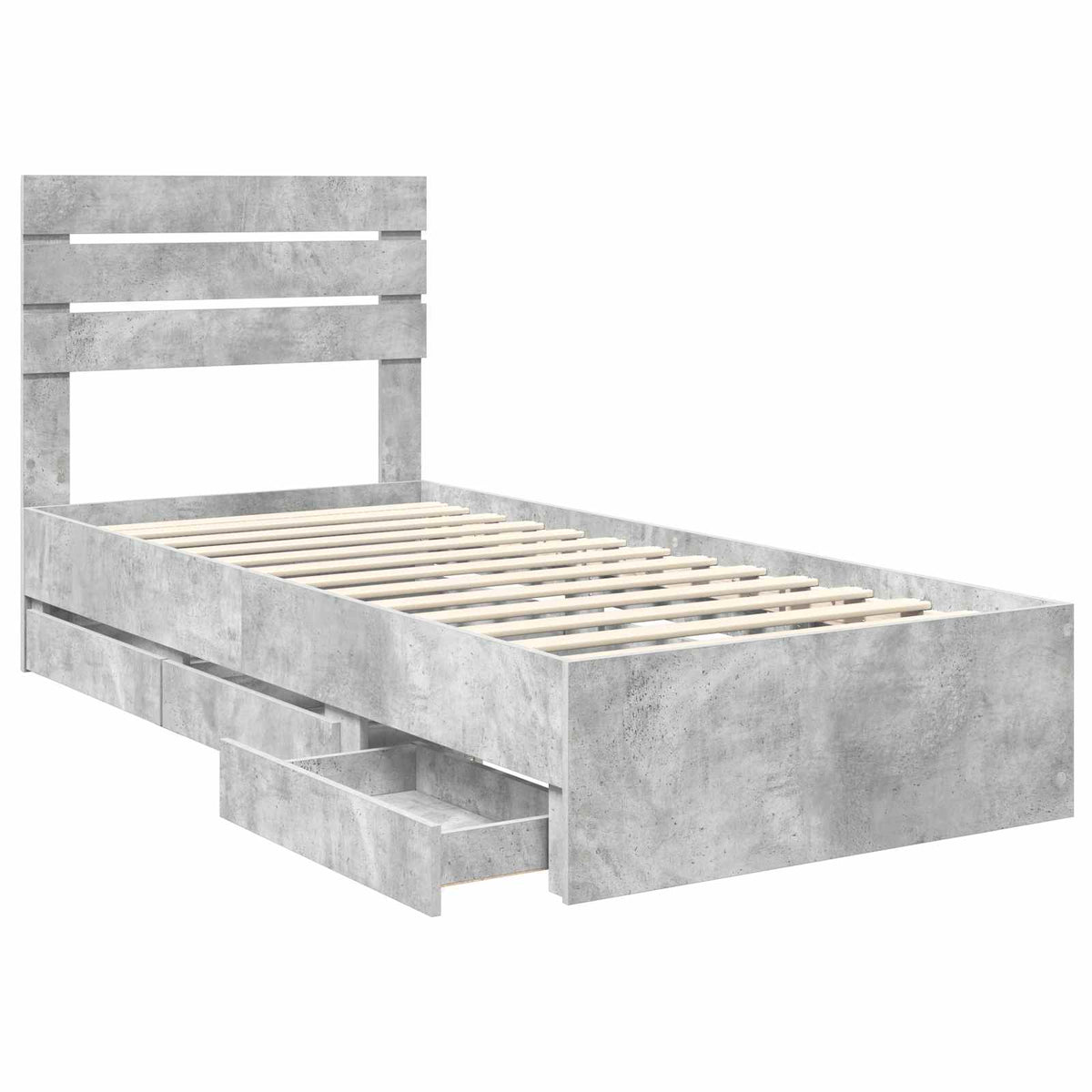 Krevetna konstrukcija s ladicama Betonski sivi 90 x 190 cm Siva 196 x 93 x 100 cm