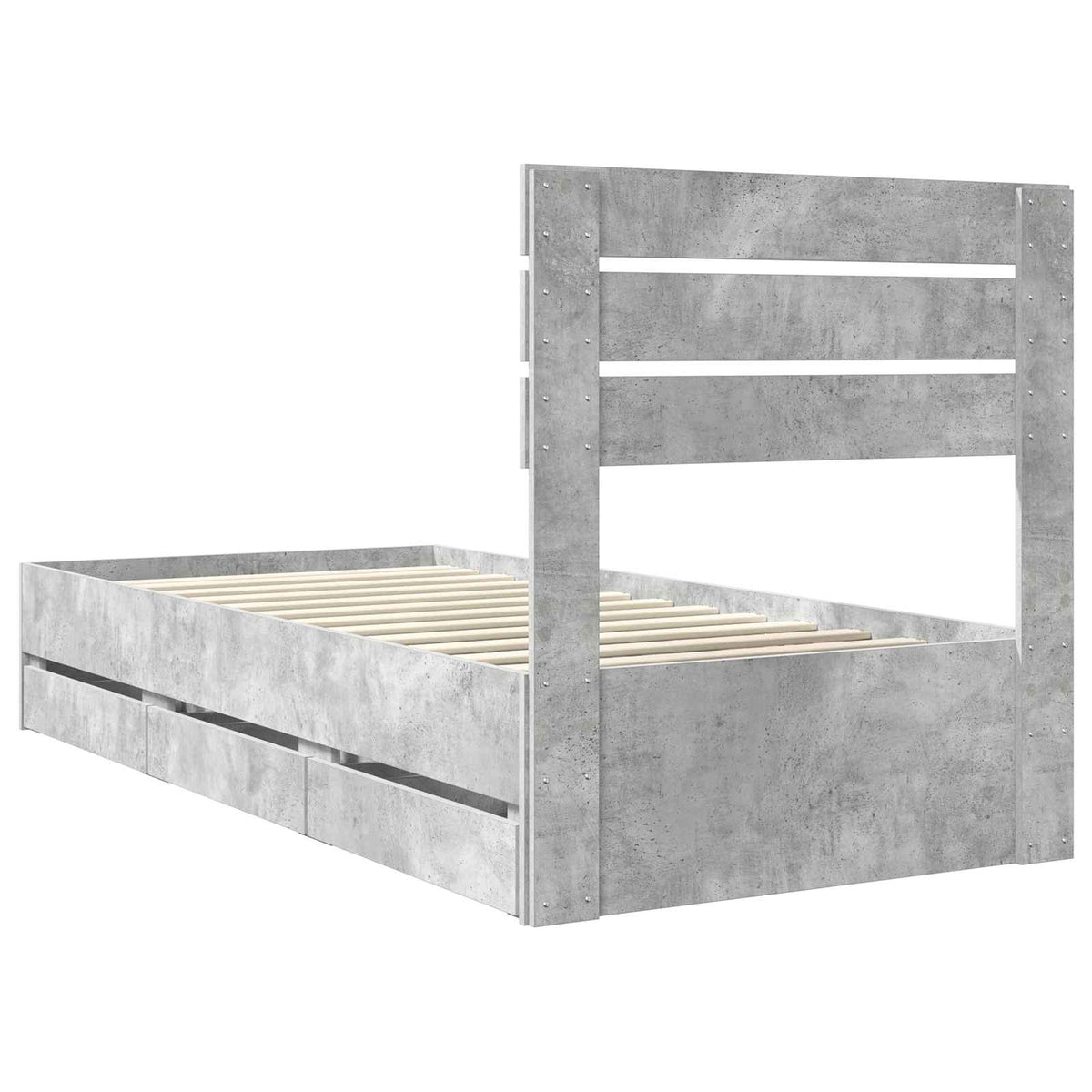 Krevetna konstrukcija s ladicama Betonski sivi 90 x 190 cm Siva 196 x 93 x 100 cm