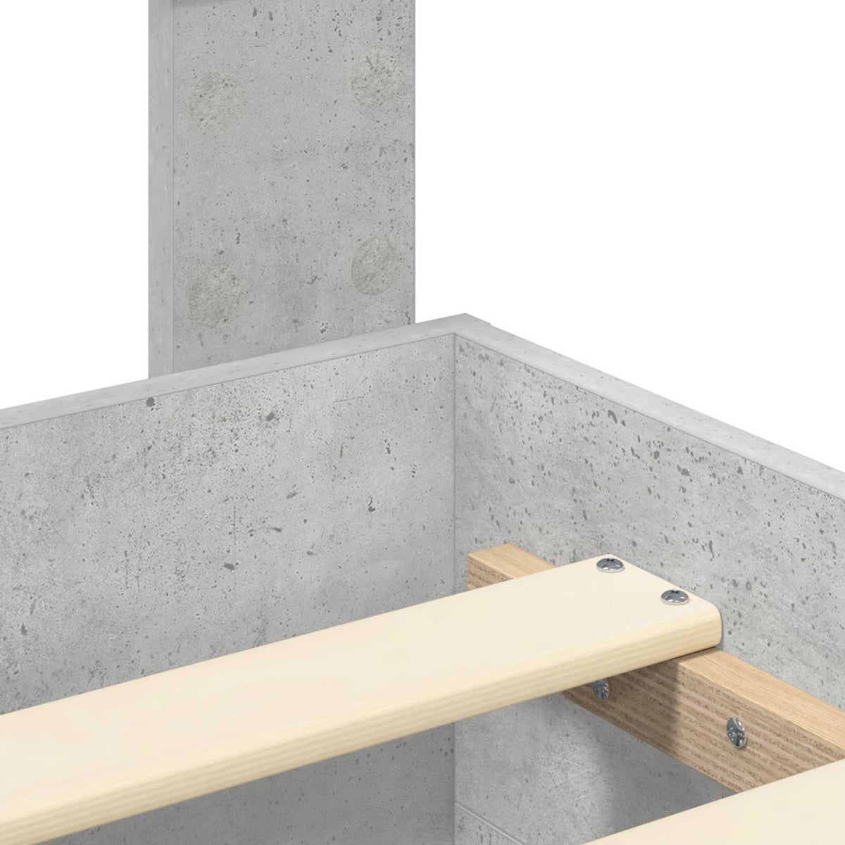 Krevetna konstrukcija s ladicama Betonski sivi 200 x 200 cm