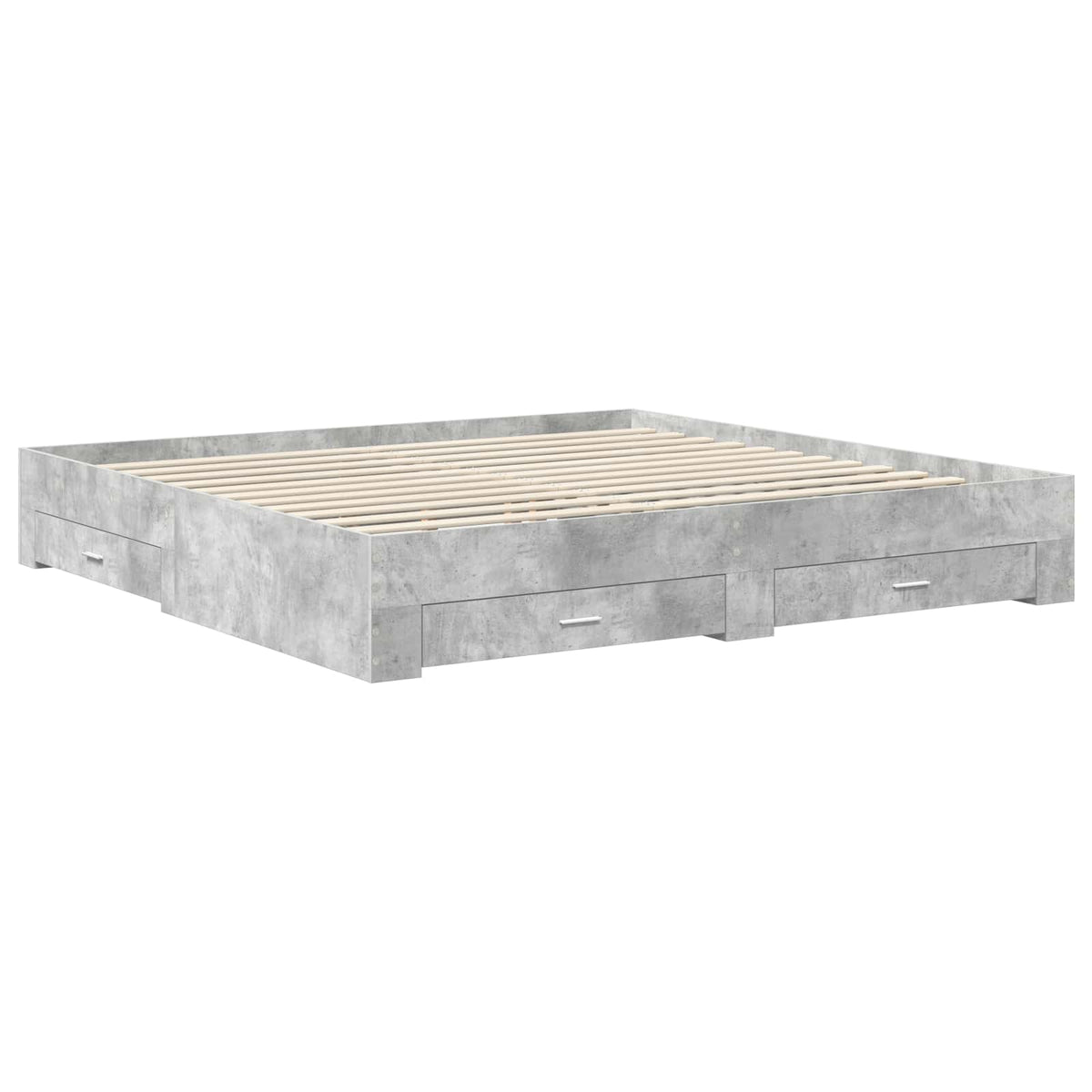 Krevetna konstrukcija s ladicama Betonski sivi 200 x 200 cm