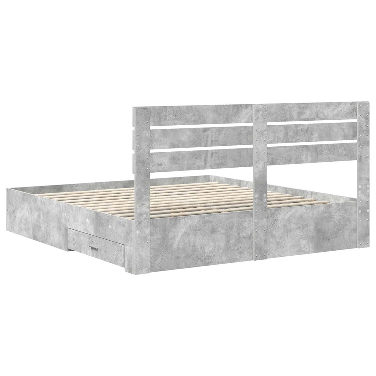 Krevetna konstrukcija s ladicama Betonski sivi 200 x 200 cm