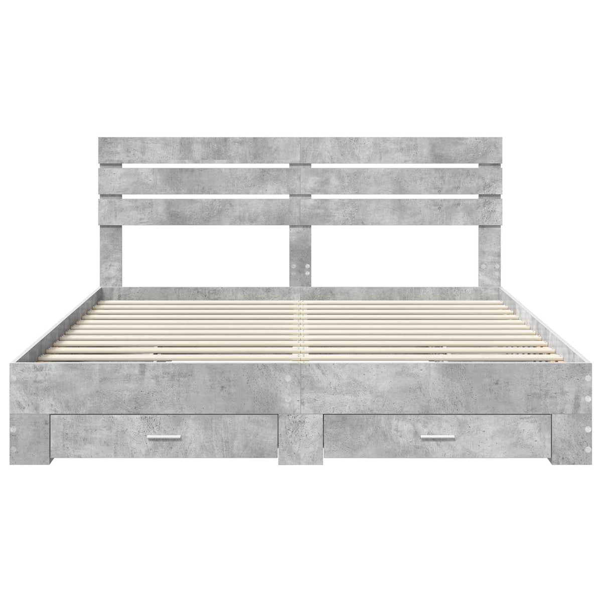 Krevetna konstrukcija s ladicama Betonski sivi 200 x 200 cm