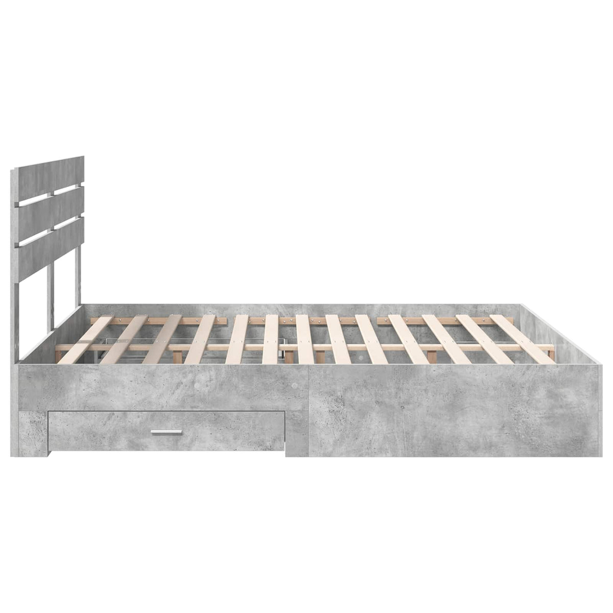 Krevetna konstrukcija s ladicama Betonski sivi 200 x 200 cm